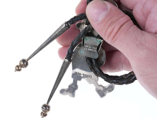 Rare 1970's Carol Kee Navajo Sterling Multi-stone Inlay Mickey Mouse bolo tie - Estate Fresh Austin