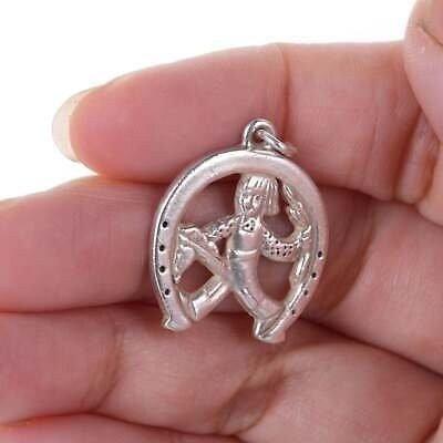 Rare Retired James Avery Archer Girl in Horseshoe Oversized charm/pendant in ste - Estate Fresh Austin