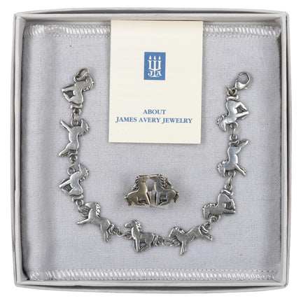 Rare Retired James Avery Galloping Horses bracelet and earrings set - Estate Fresh Austin