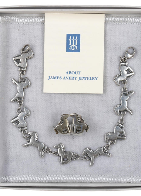 Rare Retired James Avery Galloping Horses bracelet and earrings set - Estate Fresh Austin