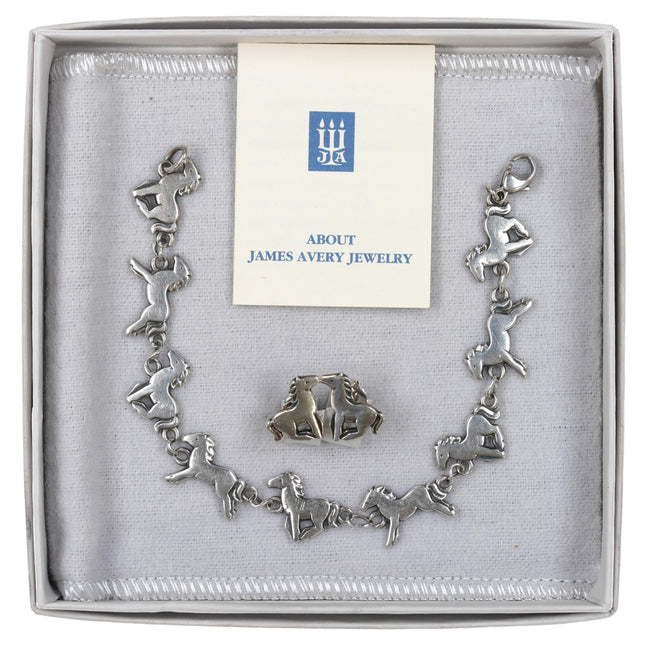 Rare Retired James Avery Galloping Horses bracelet and earrings set - Estate Fresh Austin