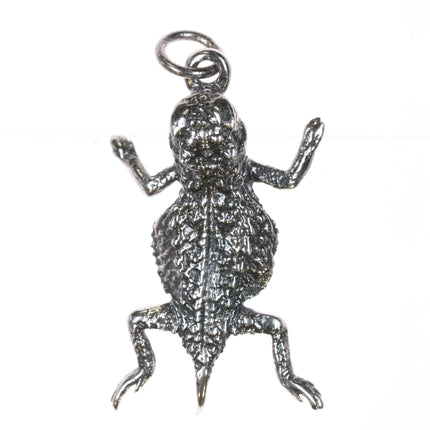 Rare Retired Large James Avery Horned toad pendant in sterling - Estate Fresh Austin