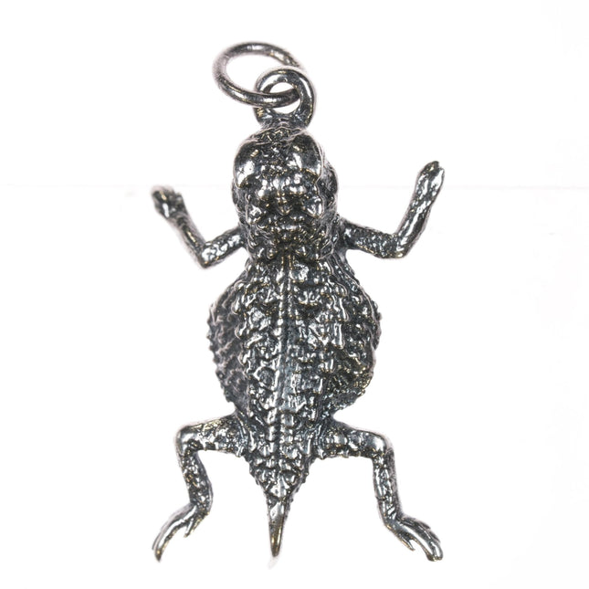 Rare Retired Large James Avery Horned toad pendant in sterling - Estate Fresh Austin