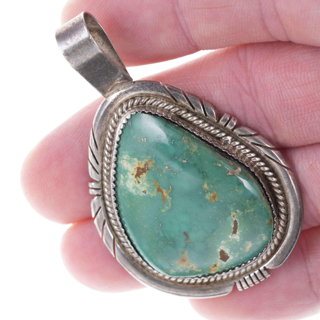 Ray Begay Navajo Royston turquoise sterling pendant - Estate Fresh Austin