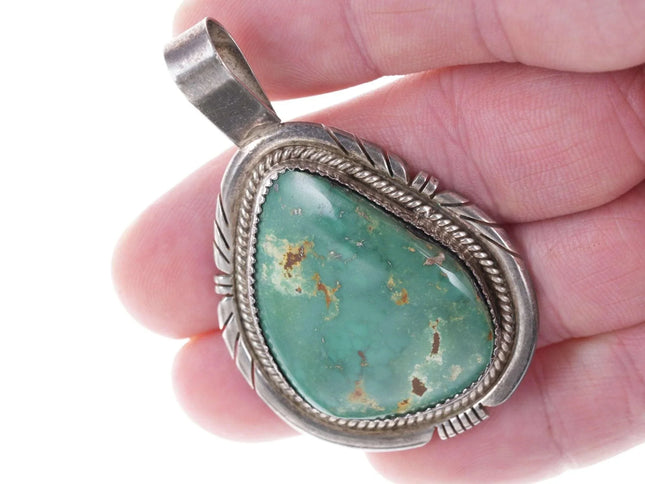 Ray Begay Navajo Royston turquoise sterling pendant - Estate Fresh Austin