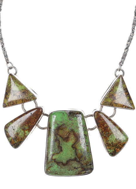 Ray Bennett Navajo Sterling Gaspeite necklace - Estate Fresh Austin