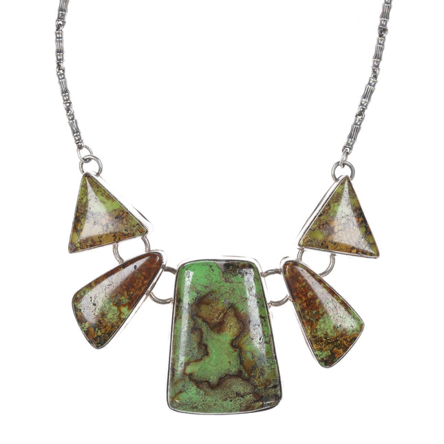 Ray Bennett Navajo Sterling Gaspeite necklace - Estate Fresh Austin