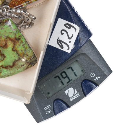 Ray Bennett Navajo Sterling Gaspeite necklace - Estate Fresh Austin