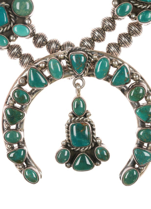 Ray Bennett Navajo Sterling high grade turquoise squash blossom necklace - Estate Fresh Austin