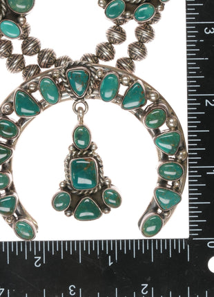 Ray Bennett Navajo Sterling high grade turquoise squash blossom necklace - Estate Fresh Austin