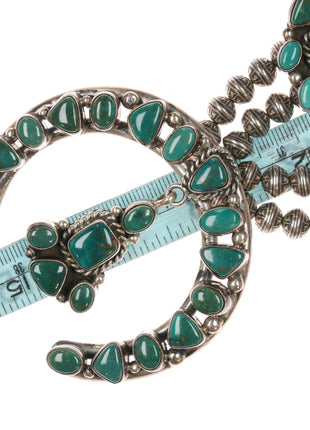 Ray Bennett Navajo Sterling high grade turquoise squash blossom necklace - Estate Fresh Austin