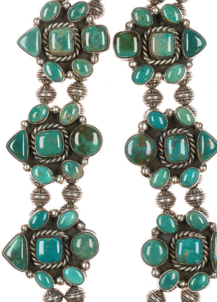 Ray Bennett Navajo Sterling high grade turquoise squash blossom necklace - Estate Fresh Austin