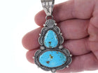 Ray Bennett Navajo Sterling Waterweb Turquoise Mountain turquoise pendant - Estate Fresh Austin