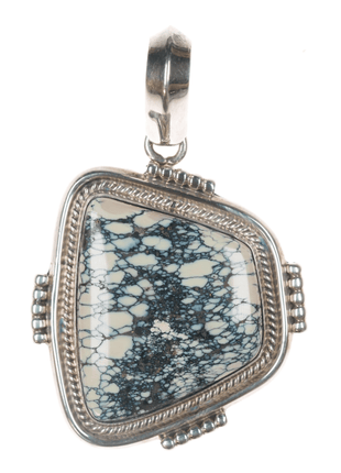 Ray Delgarito Navajo sterling and variscite pendant - Estate Fresh Austin