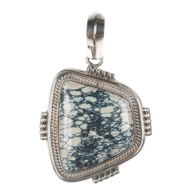 Ray Delgarito Navajo sterling and variscite pendant - Estate Fresh Austin