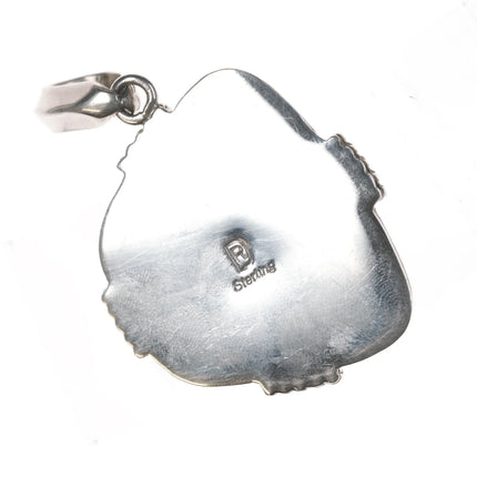 Ray Delgarito Navajo sterling and variscite pendant - Estate Fresh Austin