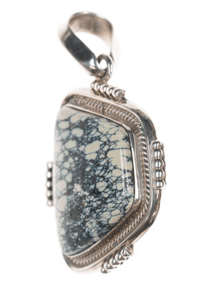 Ray Delgarito Navajo sterling and variscite pendant - Estate Fresh Austin