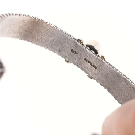 6.5" Raymond Coriz-Kewa 14k/Sterling Smoky Quartz cuff bracelet - Estate Fresh Austin