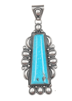 Raymond Delgarito Navajo Silver and turquoise pendant - Estate Fresh Austin