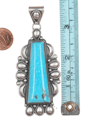 Raymond Delgarito Navajo Silver and turquoise pendant - Estate Fresh Austin