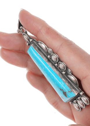 Raymond Delgarito Navajo Silver and turquoise pendant - Estate Fresh Austin