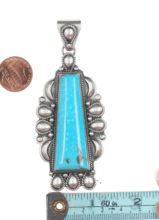 Raymond Delgarito Navajo Silver and turquoise pendant - Estate Fresh Austin