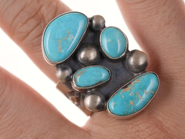 Readda Begay Navajo Sterling Blue Ridge Turquoise Ring - Estate Fresh Austin
