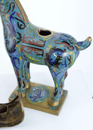 Republic Period Chinese Cloisonne Horse Form Censer - Estate Fresh Austin