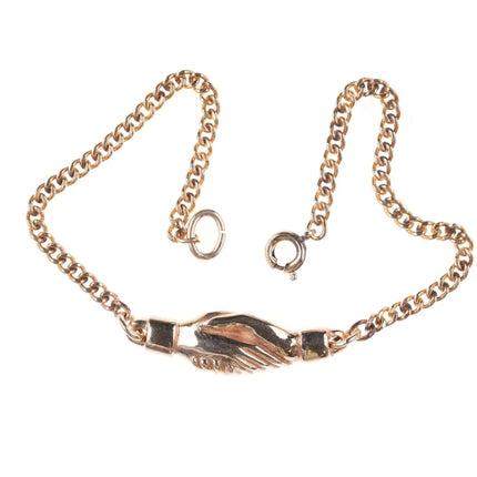 Retired 14k James Avery Matrimony Joining hands pendant on bracelet - Estate Fresh Austin