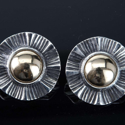 Retired James Avery 14K gold and sterling sunburst earrings - Estate Fresh Austin