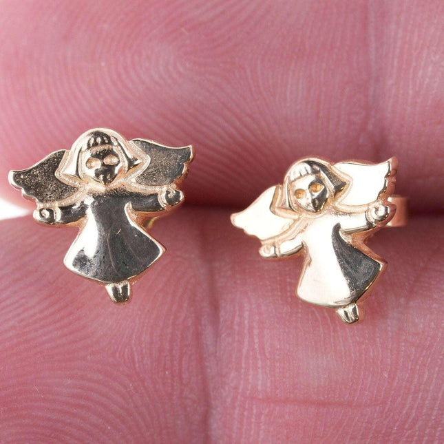 Retired James Avery 14k gold angel earrings - Estate Fresh Austin