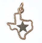 Retired James Avery 14k gold Texas Star charm with rope edge - Estate Fresh Austin