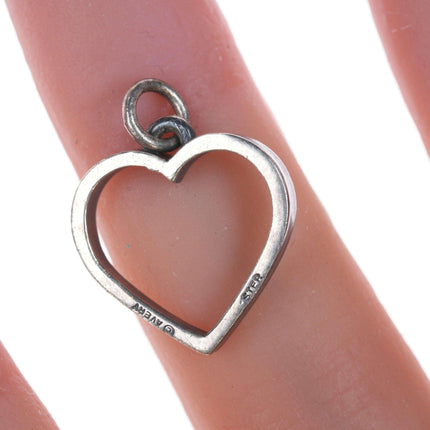 Retired James Avery 3D open Heart Charm in sterling - Estate Fresh Austin