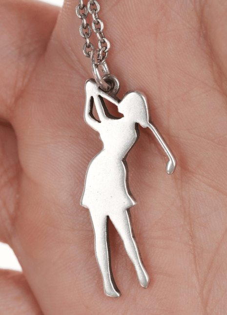 Retired James Avery Golf girl pendant/charm in sterling on 18" necklace - Estate Fresh Austin