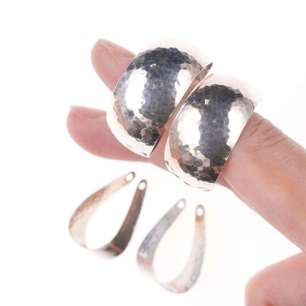 Retired James Avery Hammered sterling Hoop earrings and jackets - Estate Fresh Austin