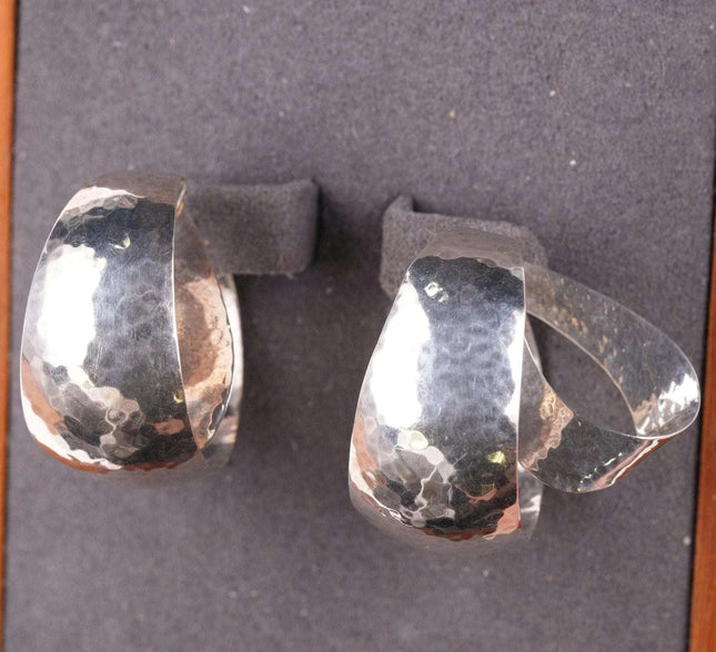 Retired James Avery Hammered sterling Hoop earrings and jackets - Estate Fresh Austin