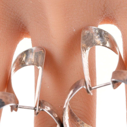 Retired James Avery Hammered sterling Hoop earrings and jackets - Estate Fresh Austin