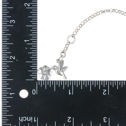 Retired James Avery Hummingbird charm on Italy sterling bracelet - Estate Fresh Austin