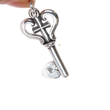 Retired James Avery Key of faith heart pendant sterling silver - Estate Fresh Austin