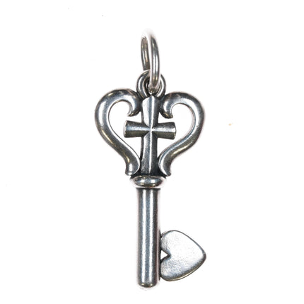 Retired James Avery Key of faith heart pendant sterling silver - Estate Fresh Austin