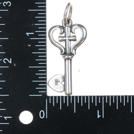 Retired James Avery Key of faith heart pendant sterling silver - Estate Fresh Austin