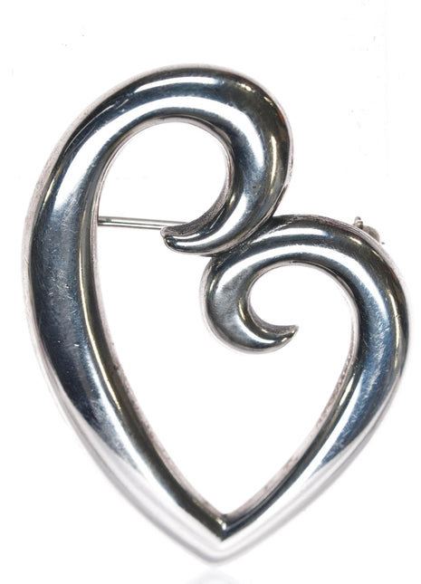 Retired James Avery Mothers love heart pin in sterling - Estate Fresh Austin