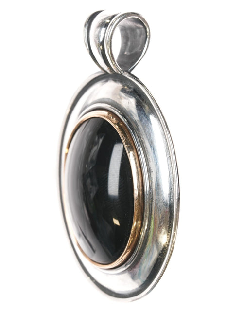 Retired James Avery Onyx 18k/sterling modernist pendant - Estate Fresh Austin