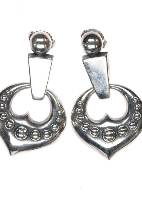 Retired James Avery open heart earrings in sterling - Estate Fresh Austin