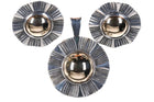 Retired James Avery Sterling/ 14k gold Sunburst Pendant and earrings set - Estate Fresh Austin