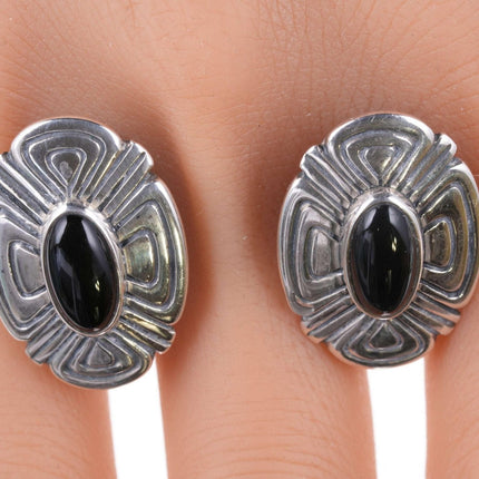 Retired James Avery Sterling and onyx Southwestern Style earrings - Estate Fresh Austin