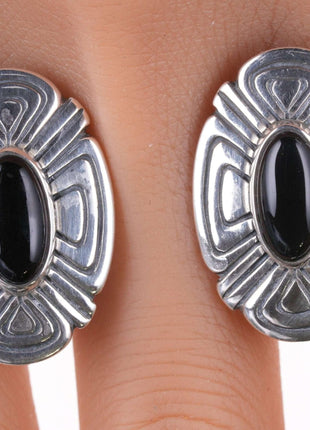 Retired James Avery Sterling and onyx Southwestern Style earrings - Estate Fresh Austin