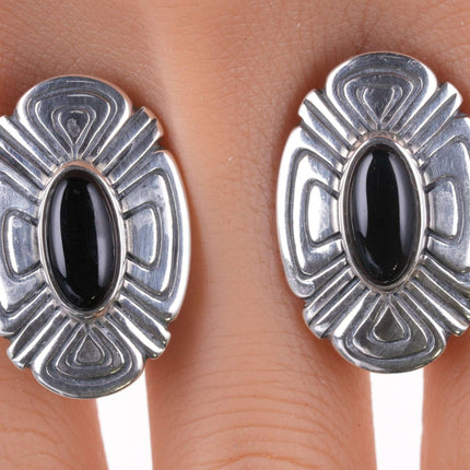 Retired James Avery Sterling and onyx Southwestern Style earrings - Estate Fresh Austin