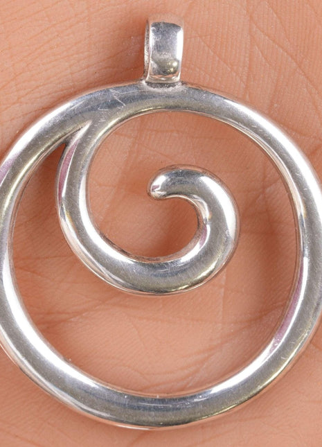 Retired James Avery Sterling circle swirl pendant - Estate Fresh Austin