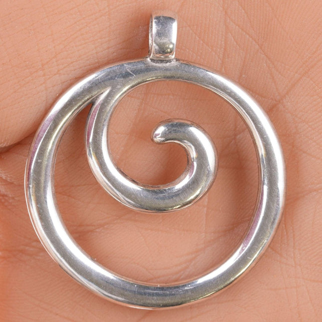 Retired James Avery Sterling circle swirl pendant - Estate Fresh Austin